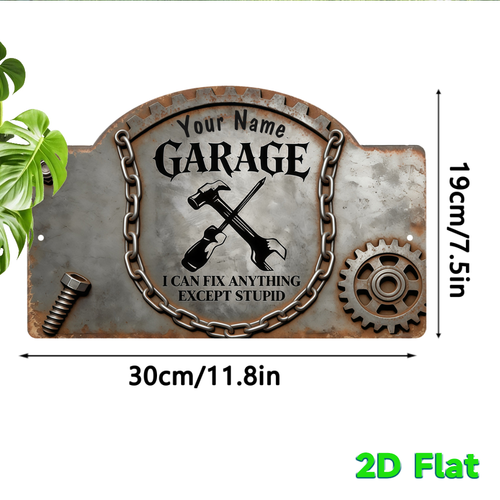 Custom Name Vintage Gear Garag - Workshop Tools Name recension och pris