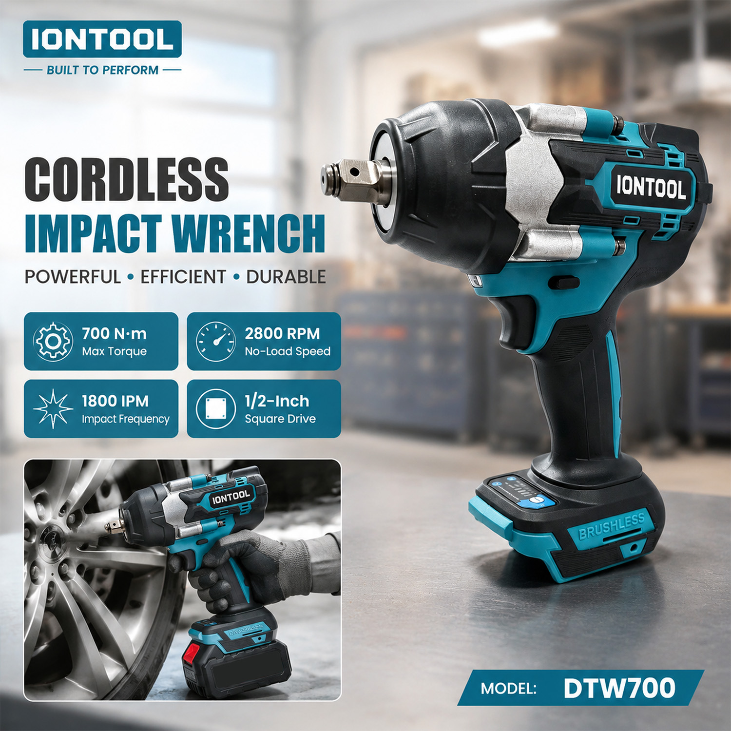 IONTOOL DTW700 Anti-slip Cordl - Workshop Tools In Engineering recension och pris