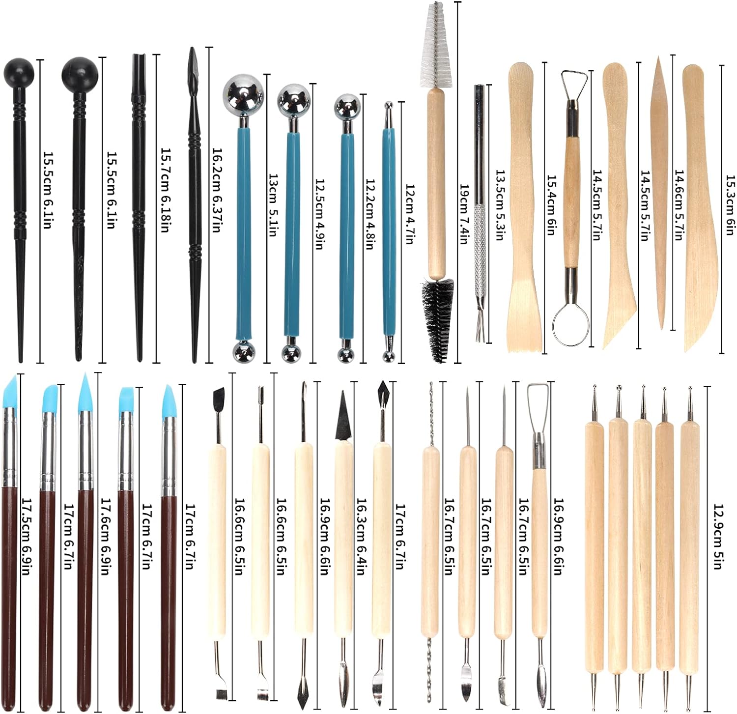 Pottery Clay Sculpting Tools K - Chisel Set Wood recension och pris