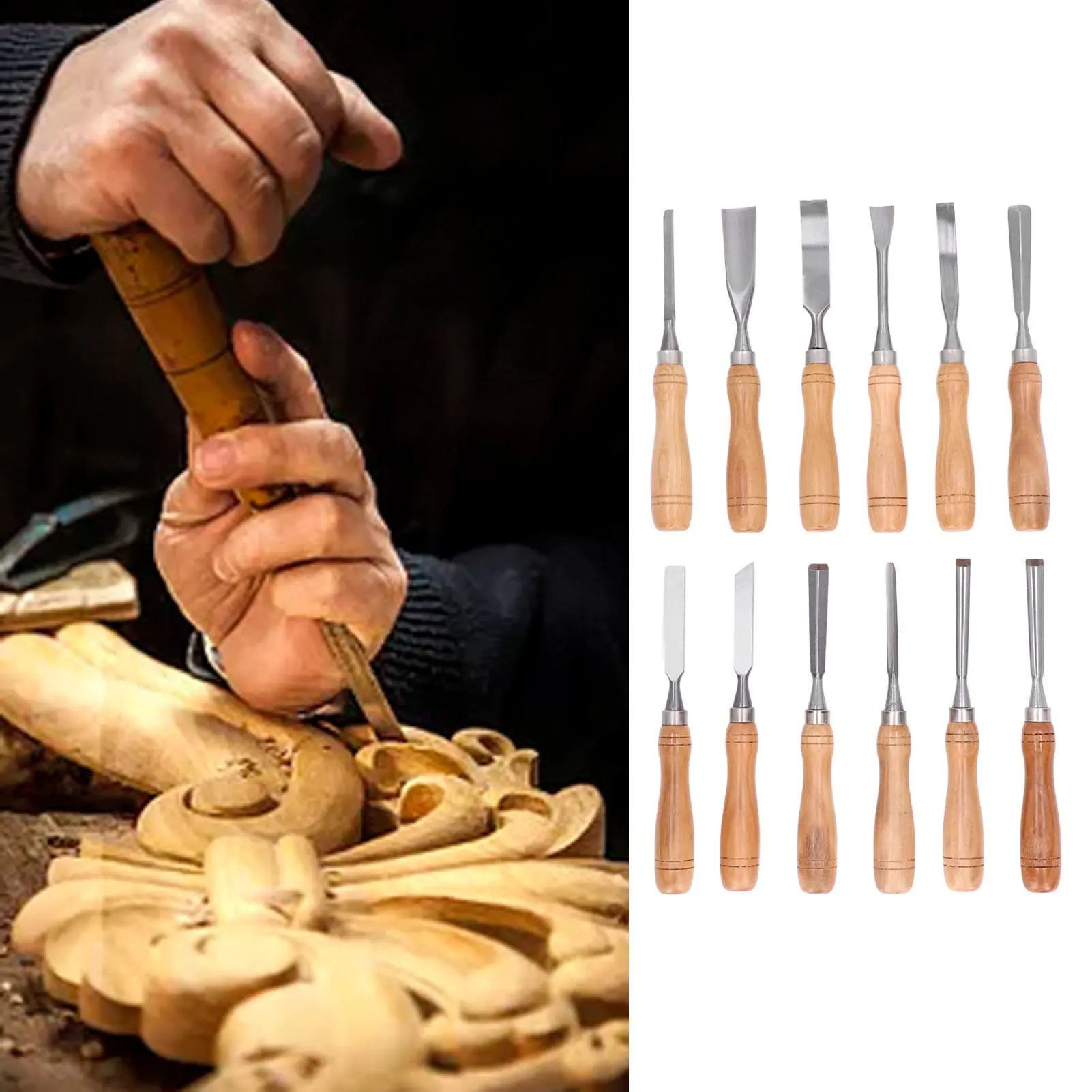 12Pcs/Set Wood Carving Tools,C - Chisel Set Wood recension och pris